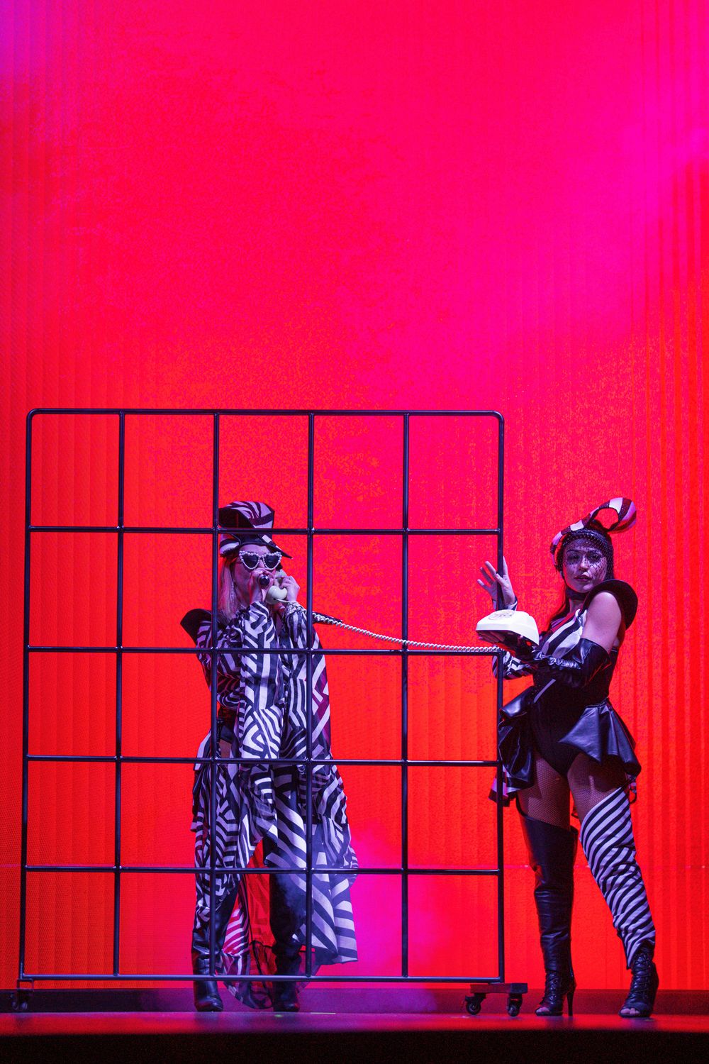 Halloween show on stage in red light
